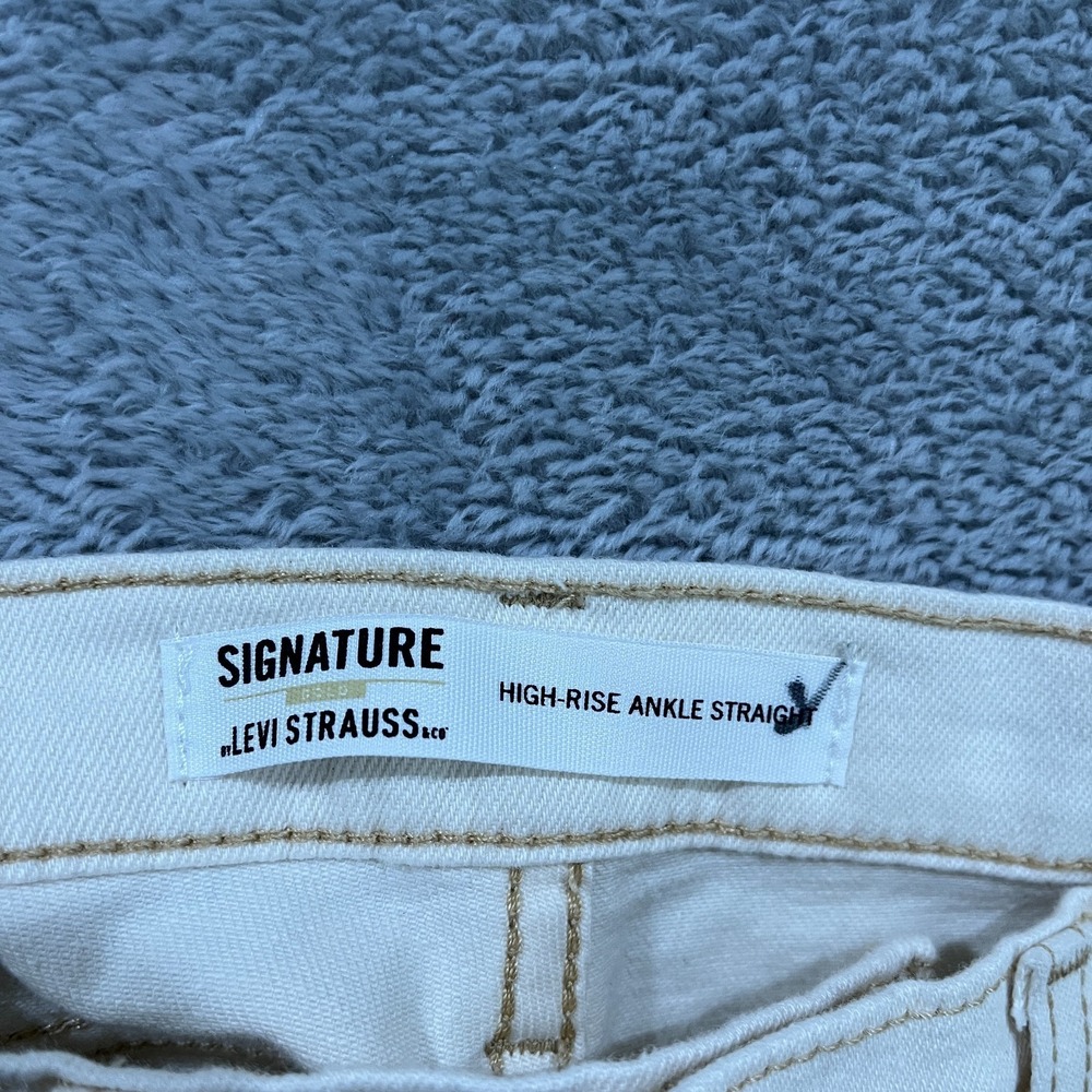 Signature by Levi Strauss Girls 16 Jeans High Rise Ankle Straight Distressed Y2K - Picture 3 of 12